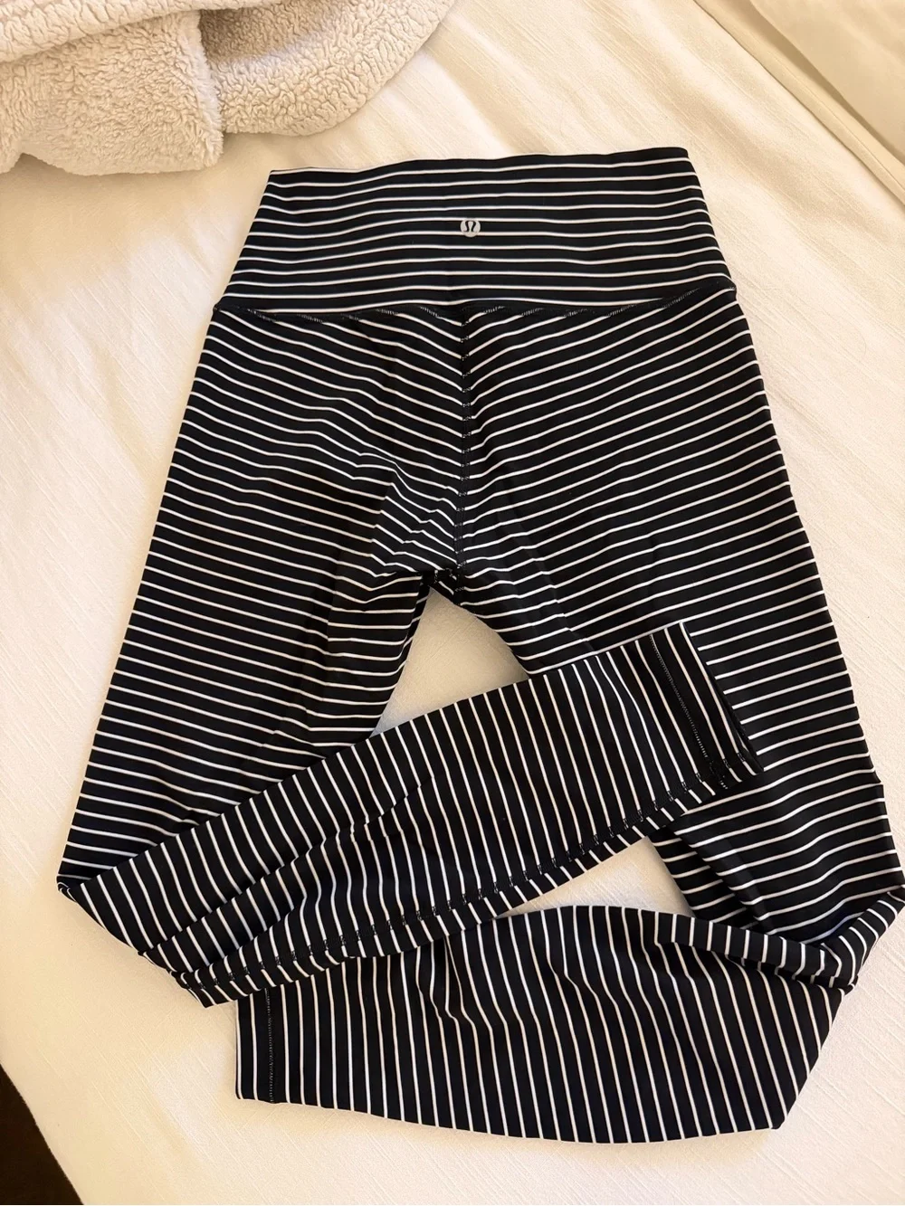 lululemon athletica Black with White Pinstripe Girls' Leggings